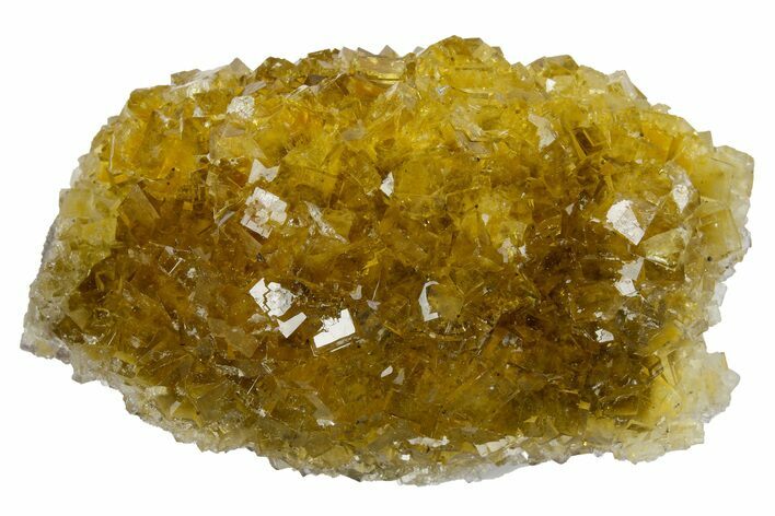 Gemmy, Yellow, Cubic Fluorite Crystal Cluster - Asturias, Spain #175531